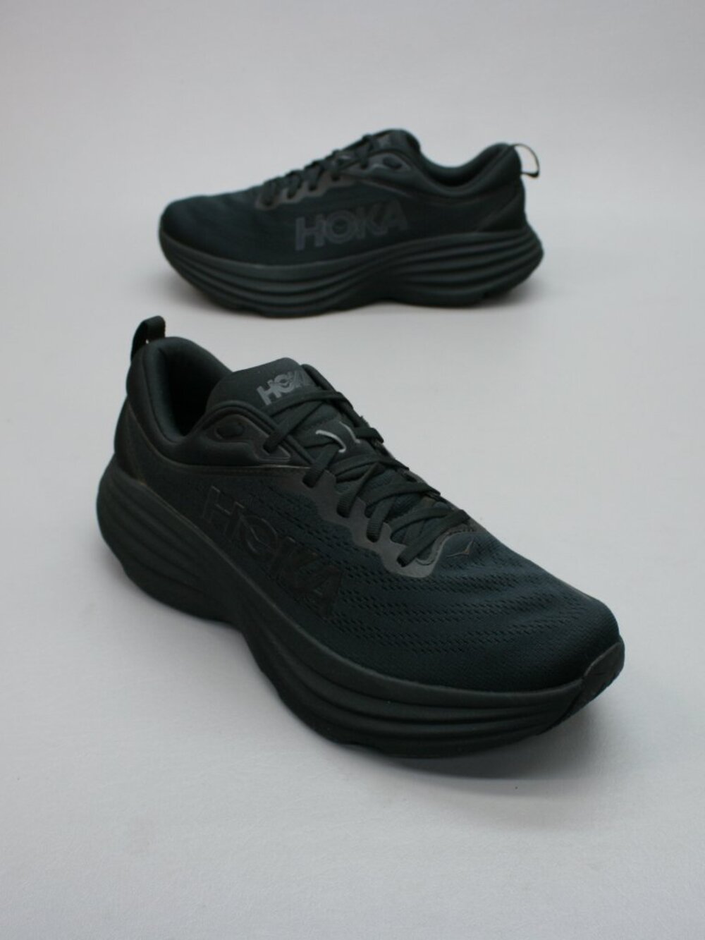 HOKA ONE ONE Men's 11 D Bondi 8 Triple Black Sneakers Running Shoes 1123202 BBLC